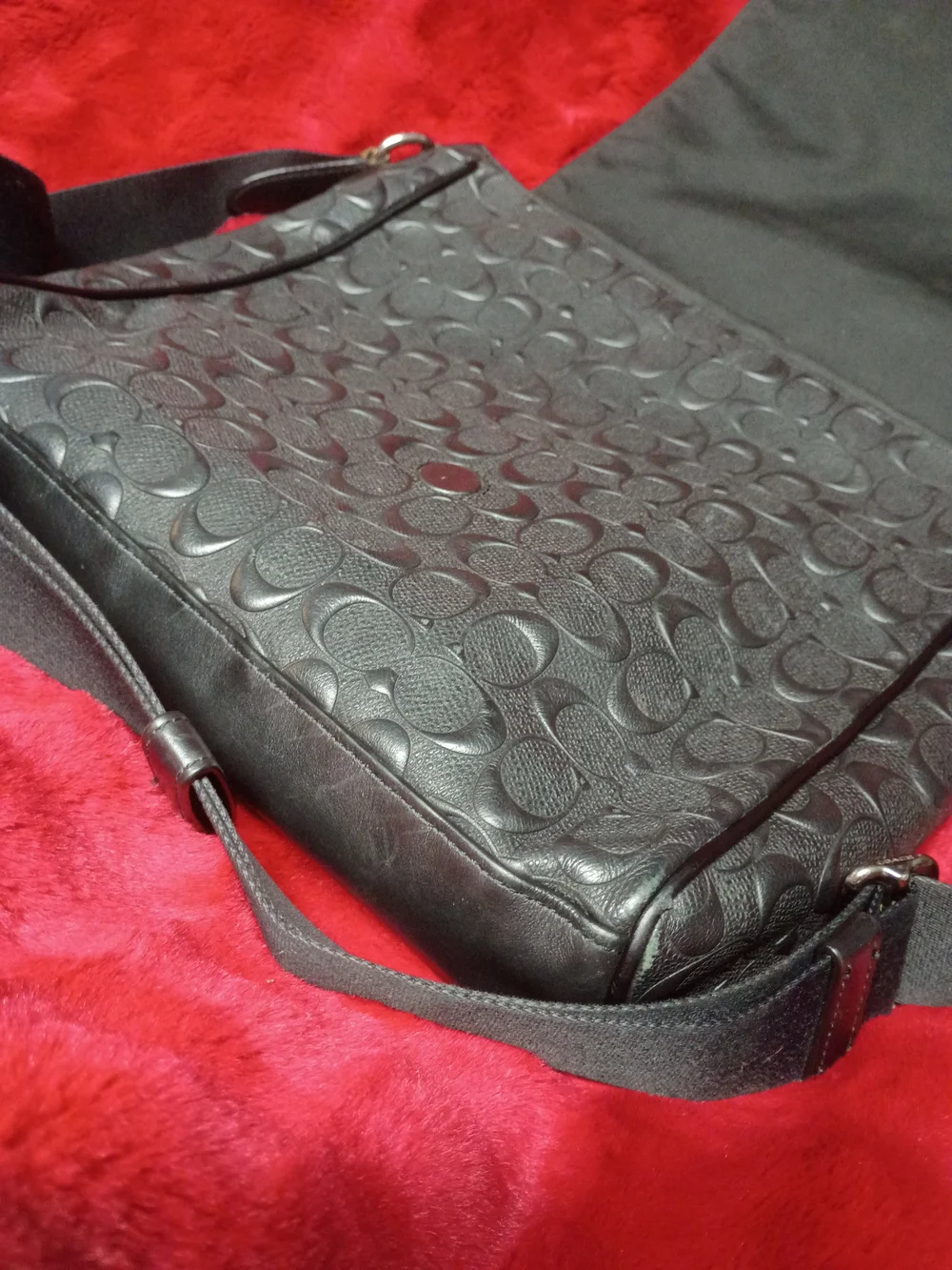 Authentic Coach Houston Map Messenger Bag
